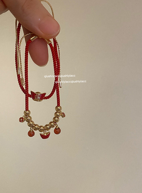 其他女铜合金釉面新中式元宝手链