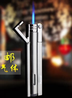 创意金属充气打火机防风蓝焰小焊枪砂轮直冲便携个性定制刻字男士