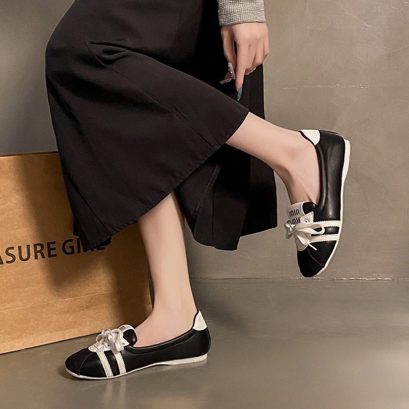 真软皮透气小香风芭蕾鞋女2025春秋季新款复古一脚蹬浅口平底单鞋,女鞋,时尚休闲鞋,淘宝优惠券,粉丝福利购,淘宝优惠卷