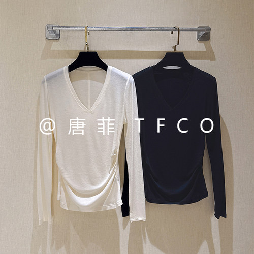 面料已升级~巨舒服 莱赛尔纤维+绵羊毛 V领修身外穿内搭打底T恤女
