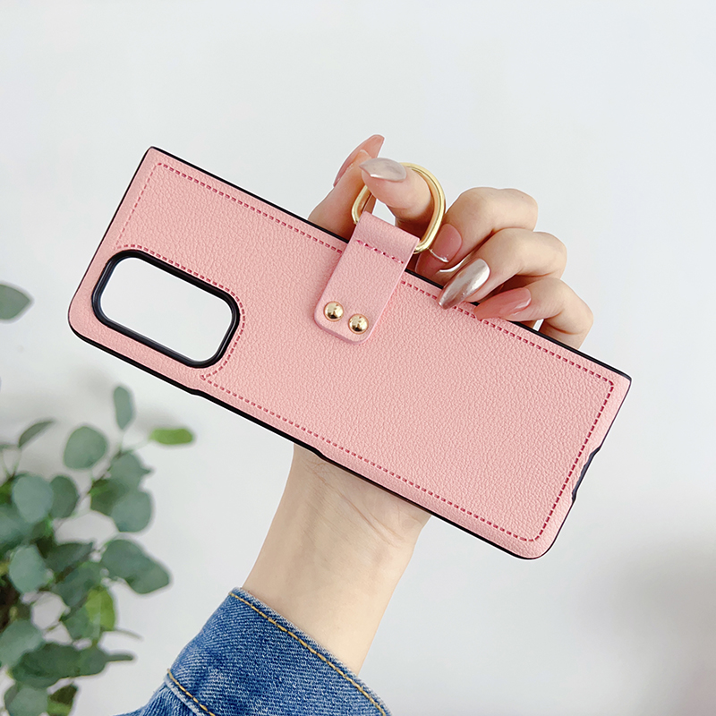 v-case 适用于三星W21手机壳指环防摔心系天下全包zfold3折叠屏Galaxy Z Fold4简约灰色f9260高档男女款