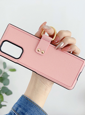 v-case 适用于三星W21手机壳指环防摔心系天下全包zfold3折叠屏Galaxy Z Fold4简约灰色f9260高档男女款