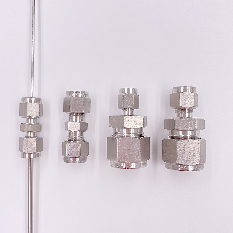 316L不锈钢等径卡套直通接头1/4 1/8 3/8 1/2 3/4英寸3 6 8 10 12