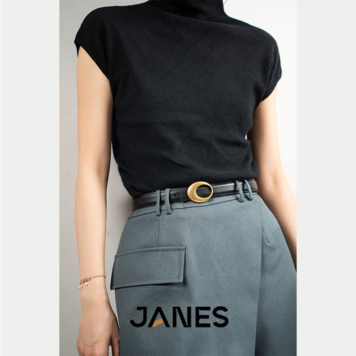 简束百搭头层牛皮女士真皮皮带