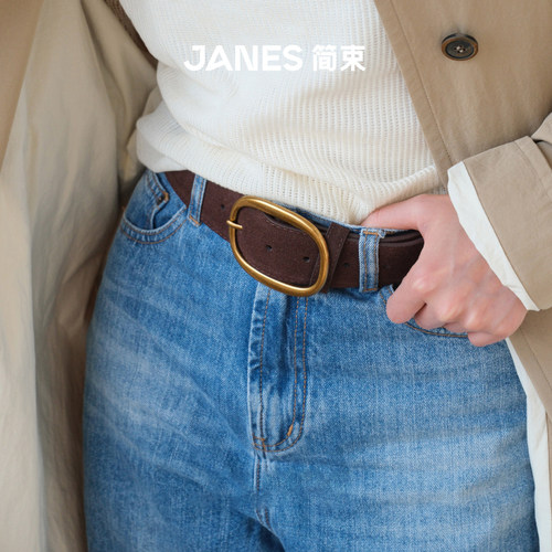 JANES简束时髦女郎磨砂皮腰封女