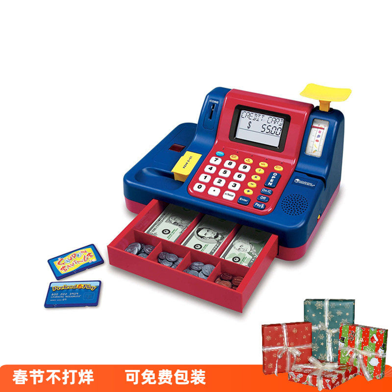 美国learning resources多功能计算器教学收银机过家家儿童玩具