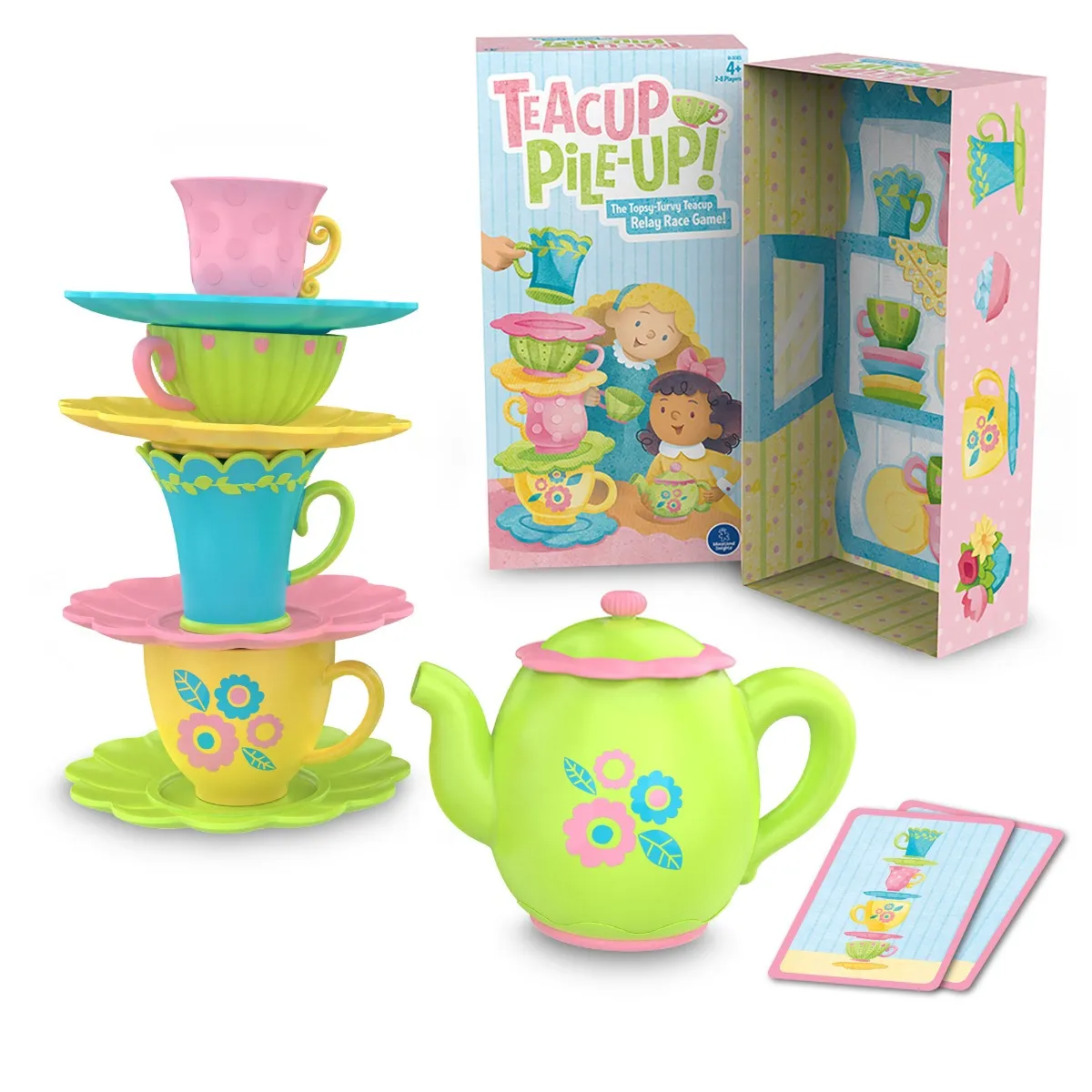 美国EI女孩茶话会Teacup Pile-Up接力堆叠赛儿童桌游礼物玩具4岁+