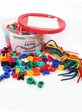 美国learning resources字母组合数字拼图串线幼儿园教具玩具3岁+