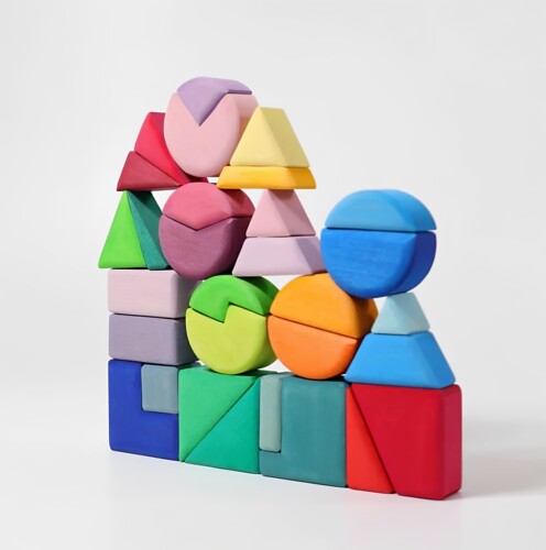 德国格林彩虹幼儿积木一岁玩具