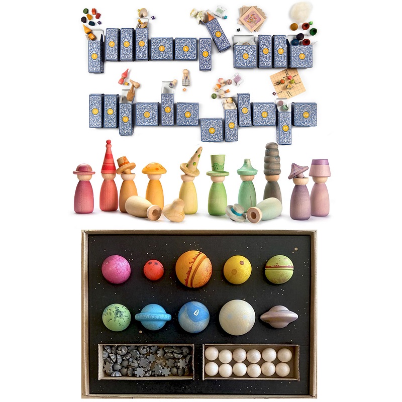 西班牙小可爱Grapat积木时髦小人行星探索过家家儿童玩具幼儿园3+