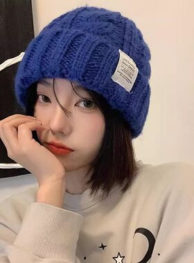 秋冬时尚针织帽女款韩版时尚麻花毛线帽保暖护耳多色可选休闲