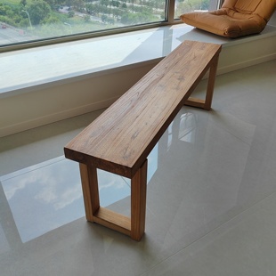 老榆木实木长条凳长凳家用凳子木凳换鞋凳原木条凳矮凳餐桌凳坐凳