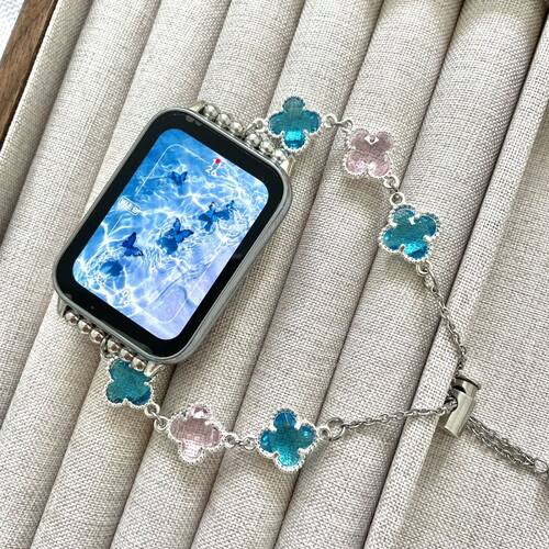 适用小米手环10腕带金属调节手链四叶草红米watch4表带米9876/nfc