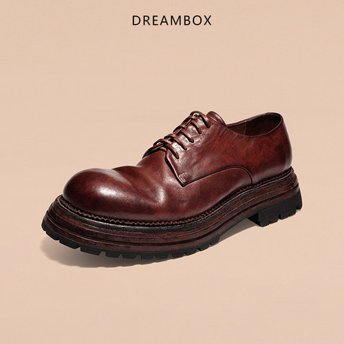 高档英伦马皮休闲皮鞋厚底增高