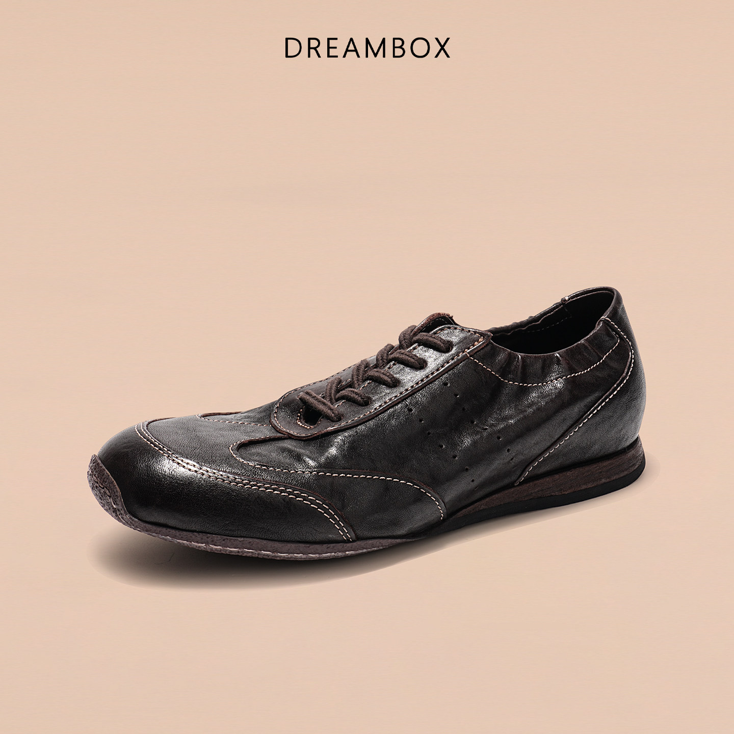 DREAMBOX钧博轻薄透气德训鞋马皮轻奢休闲鞋薄底舒适百搭男士鞋子