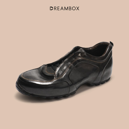 DREAMBOX钧博vibram男士户外防滑耐磨休闲鞋高端马皮厚底老爹鞋