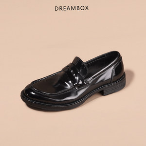 DREAMBOX钧博vibram马臀皮手工乐福鞋固特异套脚透气夏季休闲皮鞋