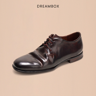DREAMBOX钧博vibram德比鞋薄款马臀皮休闲商务皮鞋透气百搭男鞋