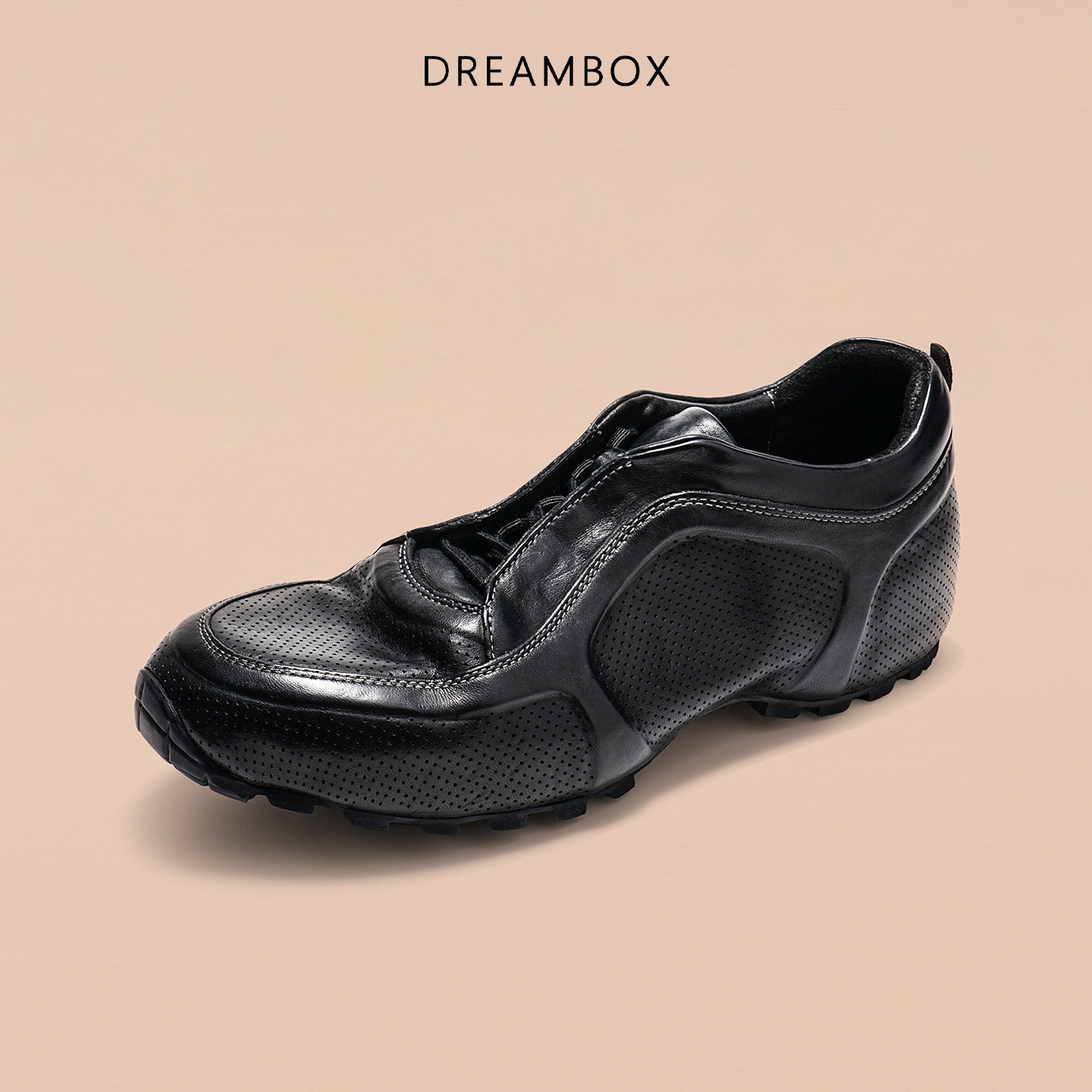 DREAMBOX钧博vibram防滑户外老爹鞋马皮冲孔透气轻奢运动休闲鞋