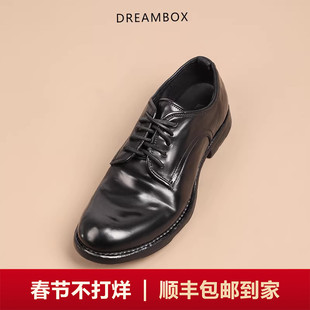 dreambox钧博vibram意大利马臀皮高档商务皮鞋手工固特异皮底男鞋