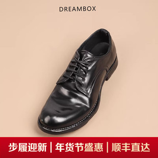 dreambox钧博vibram意大利马臀皮高档商务皮鞋手工固特异皮底男鞋