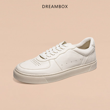 DREAMBOX钧博vibram高端男士真皮板鞋舒适透气低帮平底时尚休闲鞋