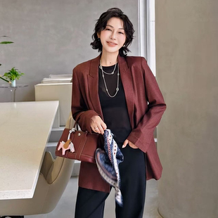 PENNYPENG 色盤 復古紅色西裝 簡約女士氣質西服外套女DG07130 西裝