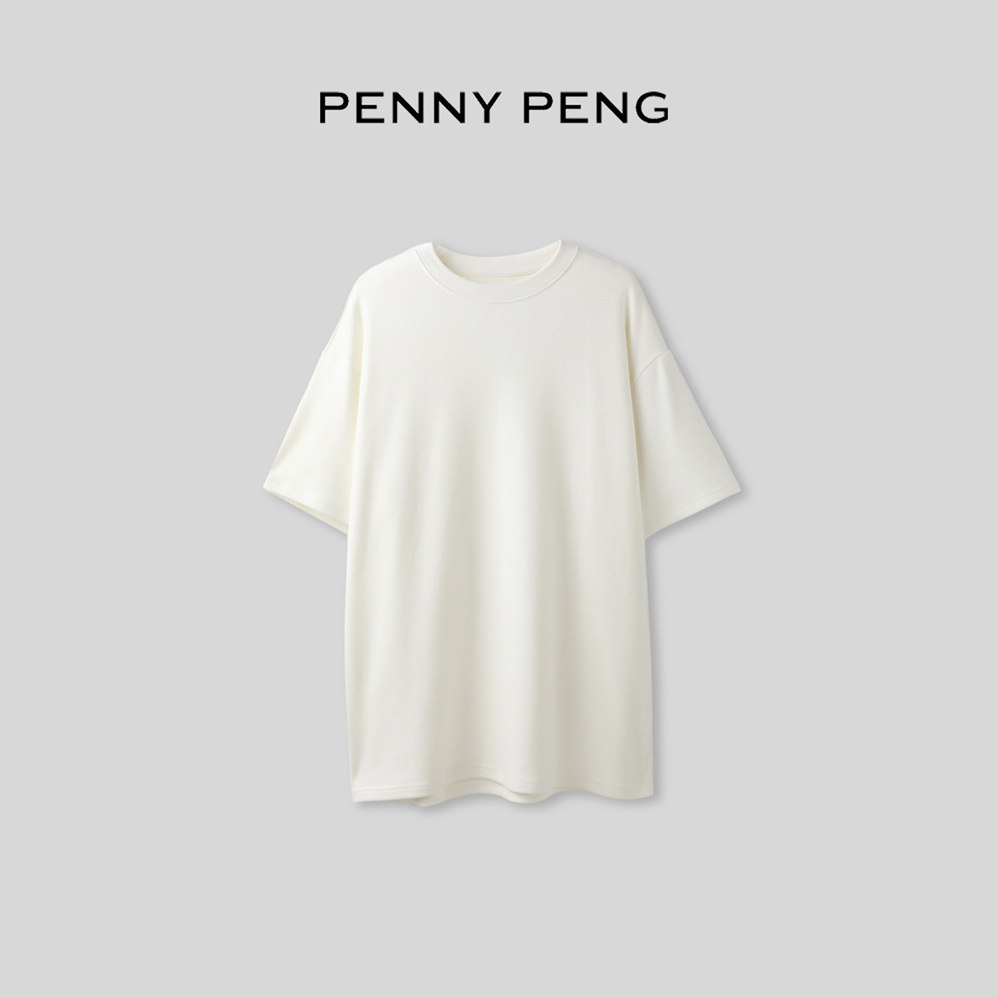 厚磨毛简约圆领女士短袖T恤