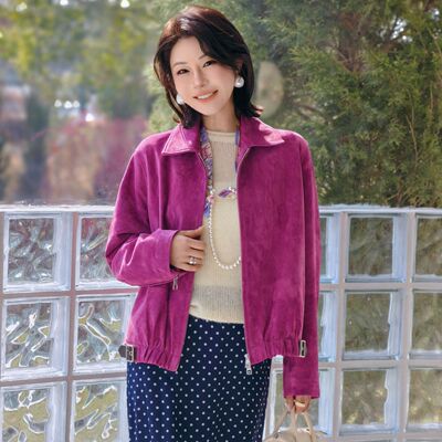 羊皮衣羊反绒麂皮外套