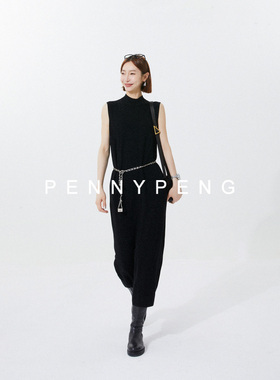 PENNYPENG佳人 德国进口16针羊毛 圆领无袖气质连衣裙 DF08029