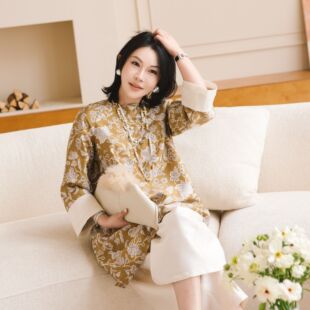 圆领植物花卉提花中式 经典 连衣裙 蝉鸣半夏 PENNYPENG