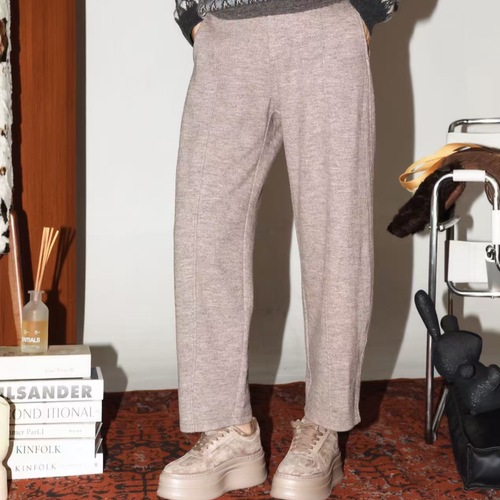 暖意气质直筒羊毛休闲裤