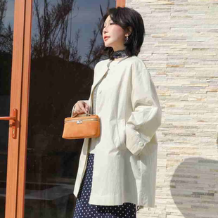 PENNYPENG 素时未央 时尚蕾丝花边柔美拼接通勤日常层次感风衣