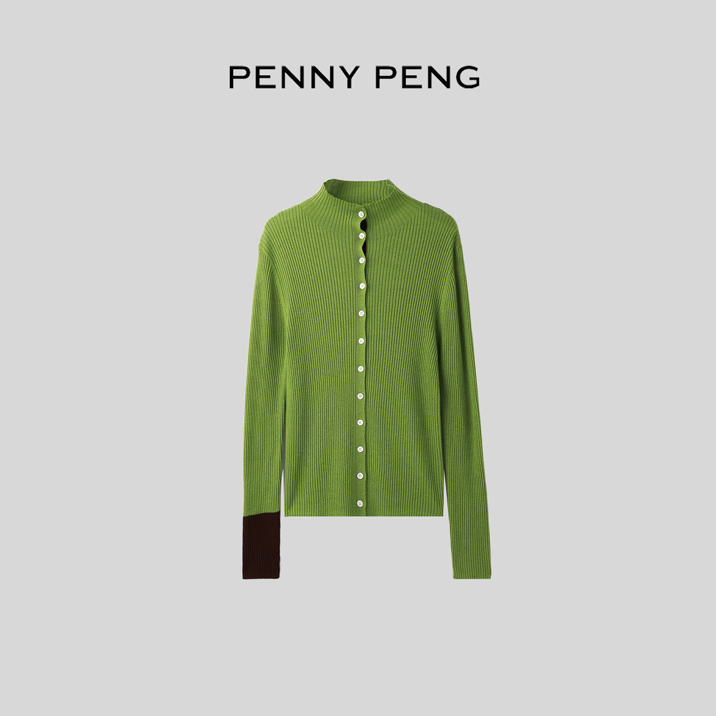 半高领撞色设计针织衫打底衫