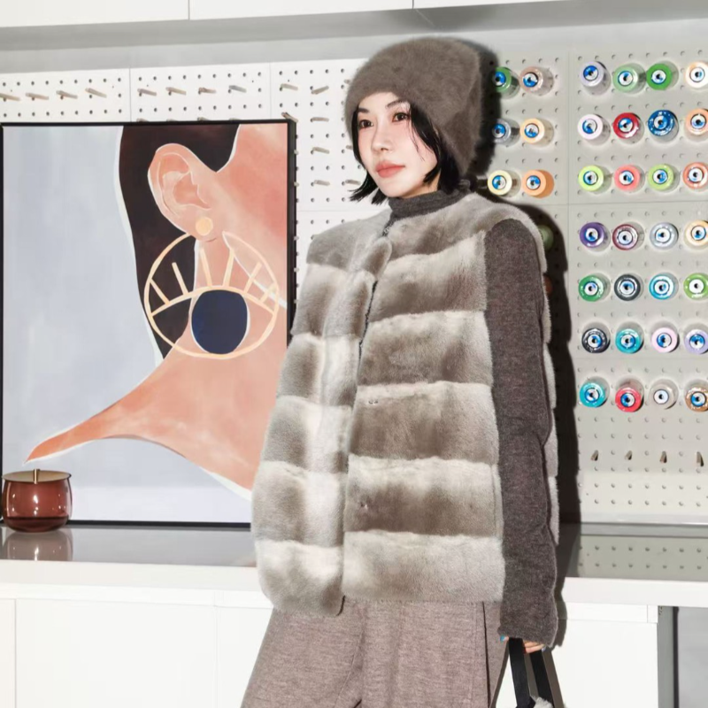 高奢水貂马甲贵气外套