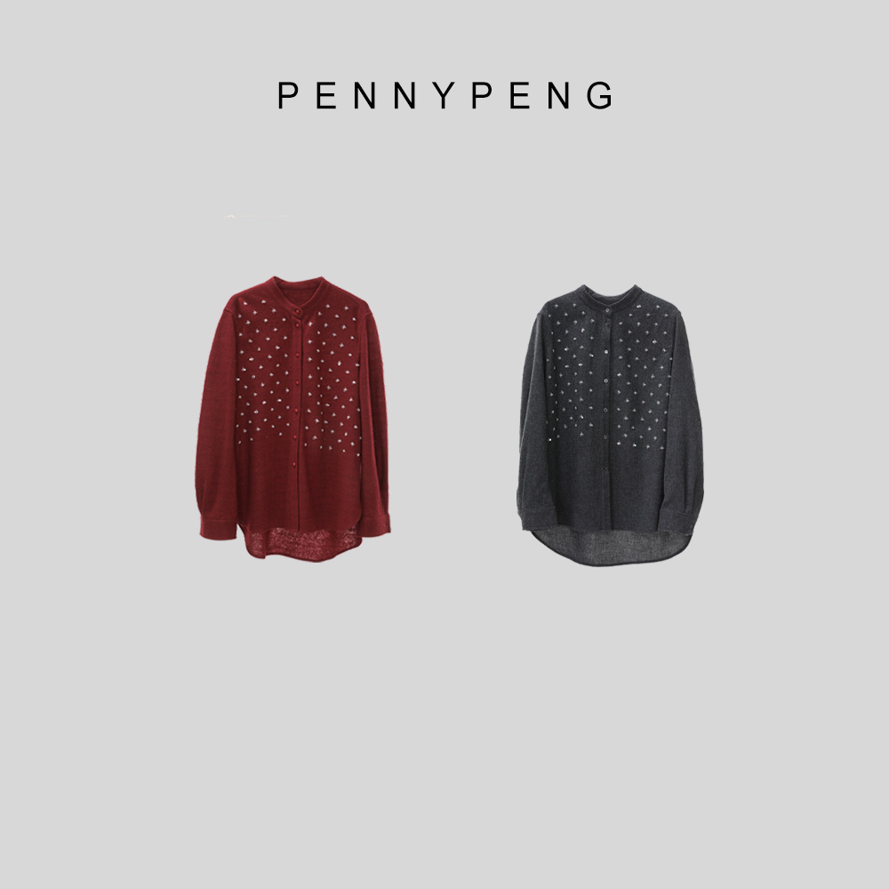 繁星点点气质红人灰色衬衫