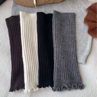 2025冬季新款韩国老板娘同款木耳边袜套女简约保暖百搭堆堆袜洋气