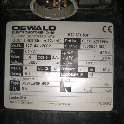 请询价-卡尔迈耶经编机送经电机，型号QD07.1-4UI，和型号