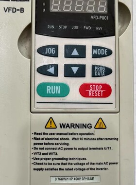 请询价-台达变频器，型号V015B43A，拆机件，功能正常，成色