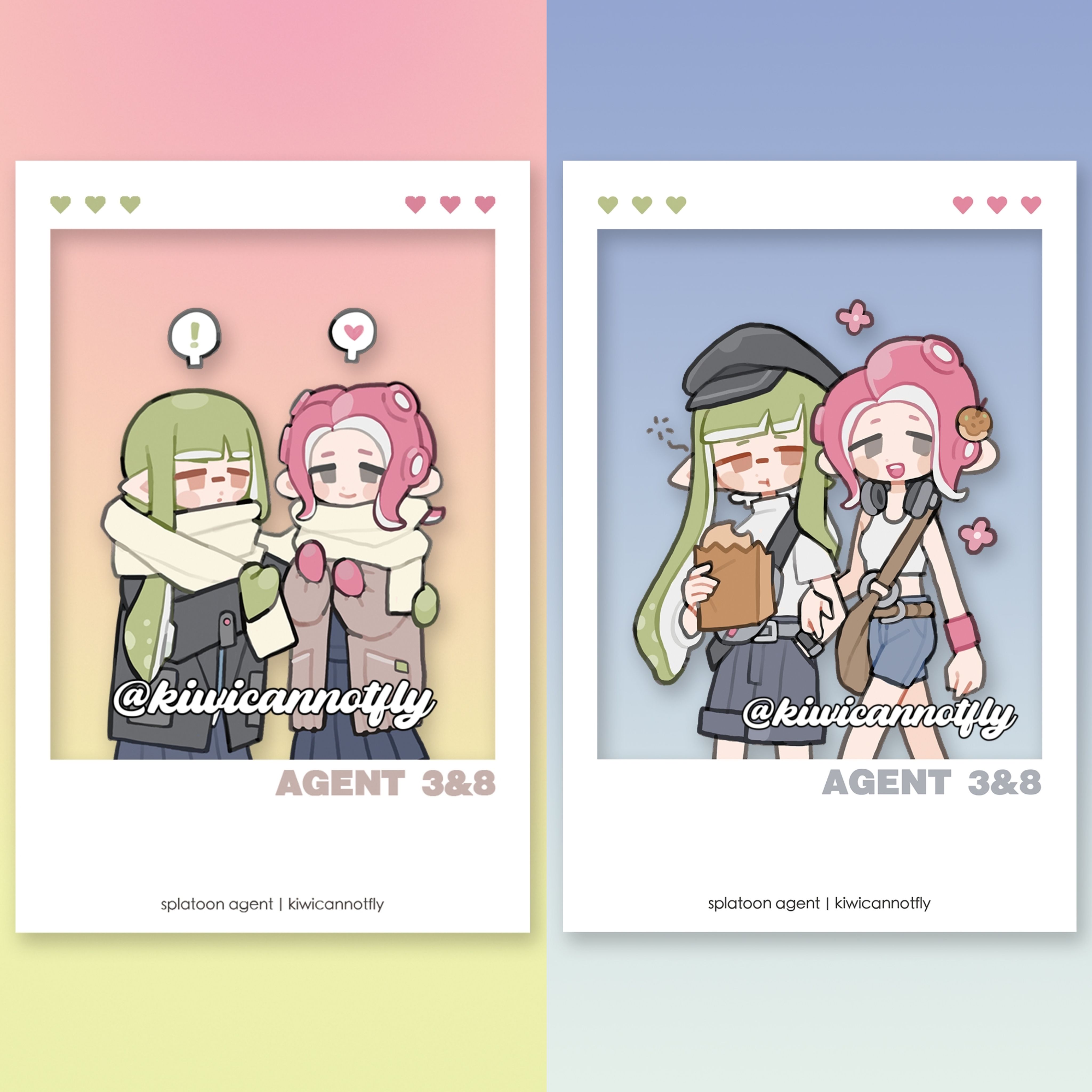 斯普拉遁 splatoon 3号8号 383 亚克力透卡 私设 同人谷 agent24