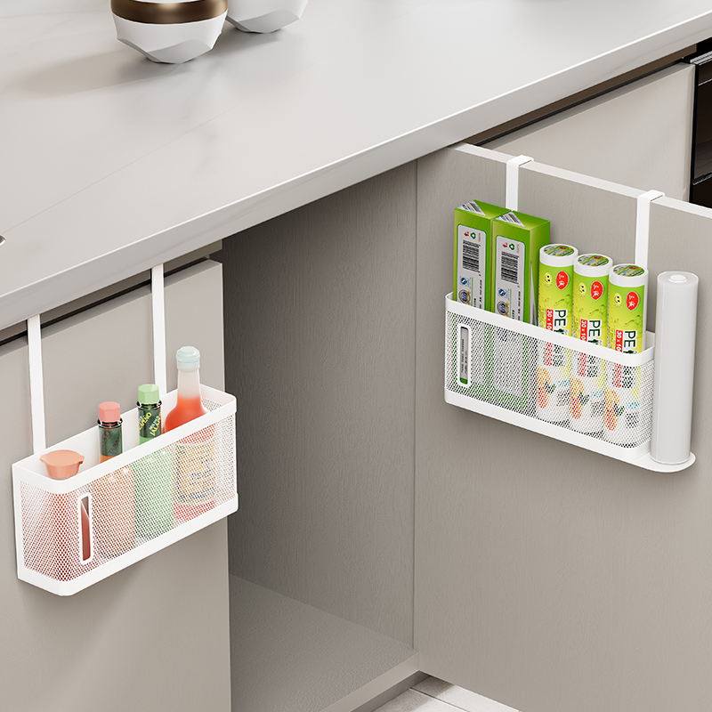 整体橱柜门上收纳盒壁挂式姜蒜调料置物架挂篮子厨房用品家用大全