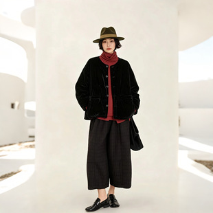 森绘2026秋冬新款韩版时尚百搭显瘦丝绒棉服外套女短款夹克上衣
