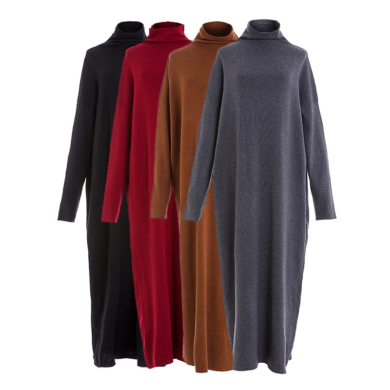 Q16簡約百搭打底寬松超長款高領多色超長毛衣複古大碼秋冬大袍子在類目 女裝/女士精品, 毛衣中 - 來自Buy2taobao.com提供專業的淘寶代購服務