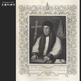 英国1835年铜版画雕刻艺术装饰画老物件/皇家及贵族/坎特伯雷主教