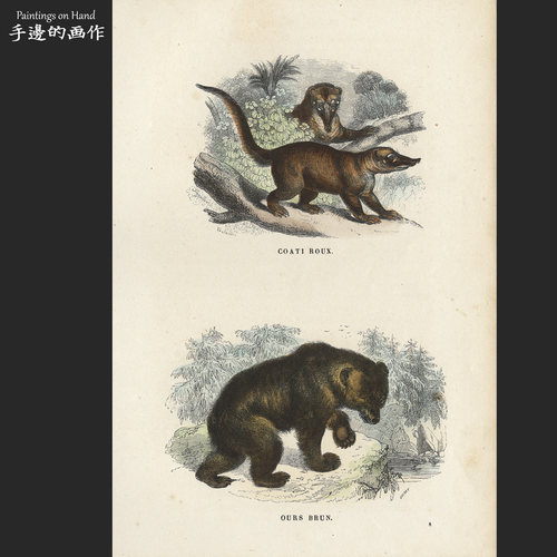 法国1873年古董手工木刻版画