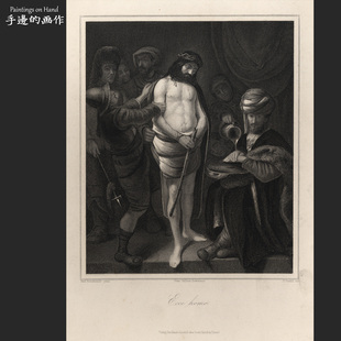 奥地利1854年古董雕版铜版钢版画Antique复古艺术名画/看这个人