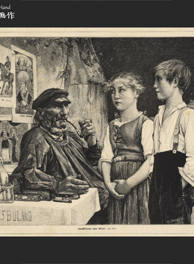 德国1885古董Vintage木刻版画收藏/Das Buch für Alle/旅行途中