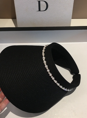 2025新款防晒空顶帽子女夏季沙滩户外骑车遮阳帽时尚无顶防紫外线