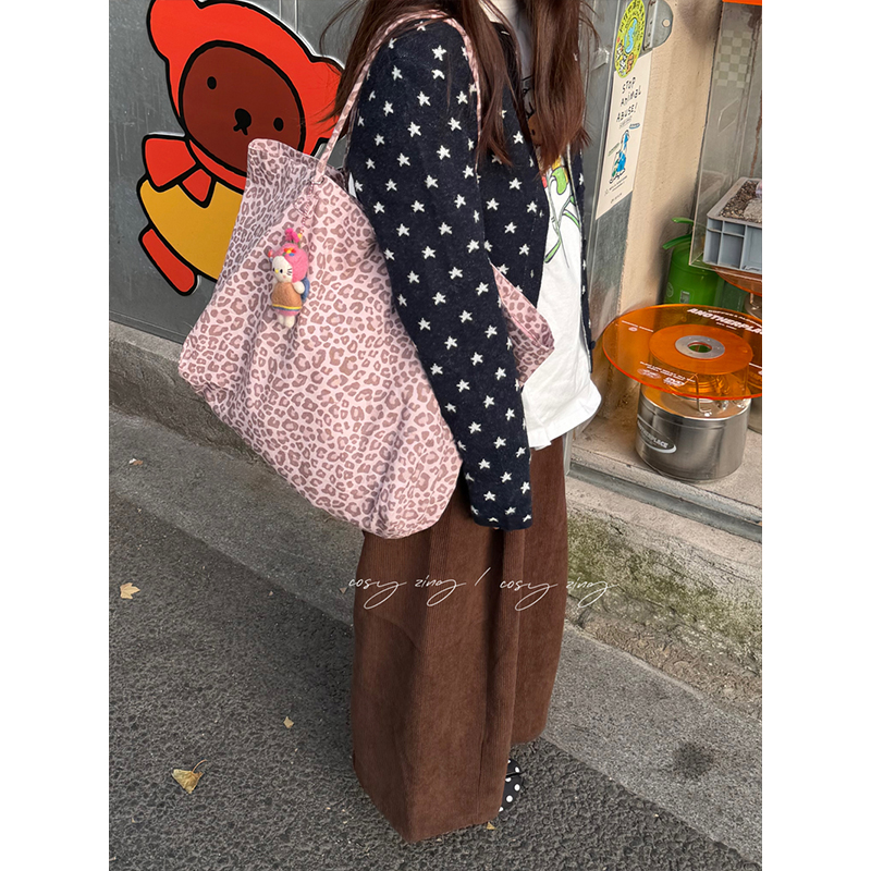 cosy zing 粉色豹纹帆布包
