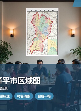 漳平市区域图 现代简约装饰画 办公室挂画 定制地图挂图